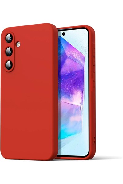 Mey İthalat®  Samsung Galaxy A16 5G Kılıf Nano içi Kadife Silikon - Kırmızı