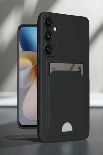 Mey İthalat®  Samsung Galaxy A16 5G Kılıf Kelvin Kartvizitli Silikon - Koyu Yeşil