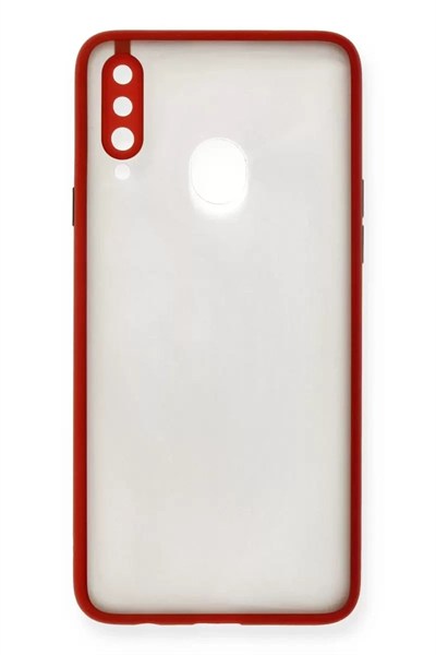 Mey İthalat®  Samsung Galaxy A20S Kılıf Montreal Silikon Kapak - Kırmızı