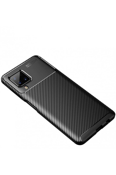 Mey İthalat®  Samsung Galaxy A22 Kılıf Auto Focus Karbon Kapak - Siyah
