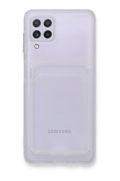 Mey İthalat®  Samsung Galaxy A22 Kılıf Kart Şeffaf Silikon - Şeffaf