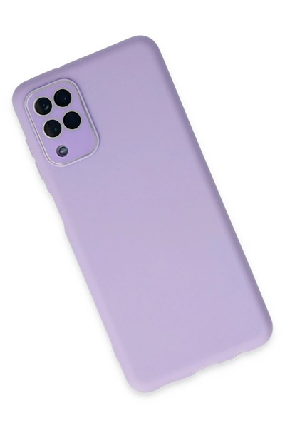 Mey İthalat®  Samsung Galaxy A22 Kılıf Lansman Glass Kapak - Lila