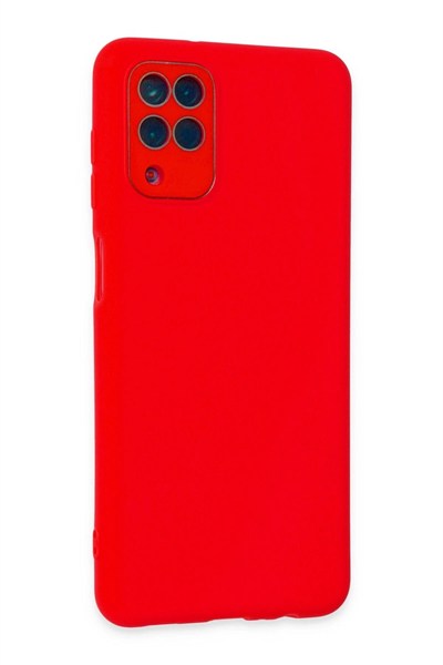 Mey İthalat®  Samsung Galaxy A22 Kılıf Lansman Glass Kapak - Kırmızı