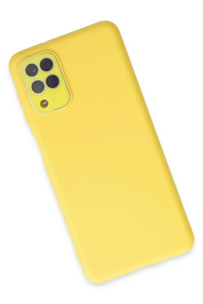 Mey İthalat®  Samsung Galaxy A22 Kılıf Lansman Glass Kapak - Sarı