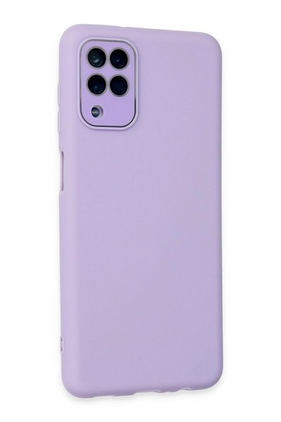 Mey İthalat®  Samsung Galaxy A22 Kılıf Lansman Glass Kapak - Lila