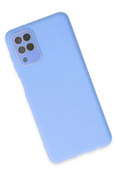 Mey İthalat®  Samsung Galaxy A22 Kılıf Lansman Glass Kapak - Mavi