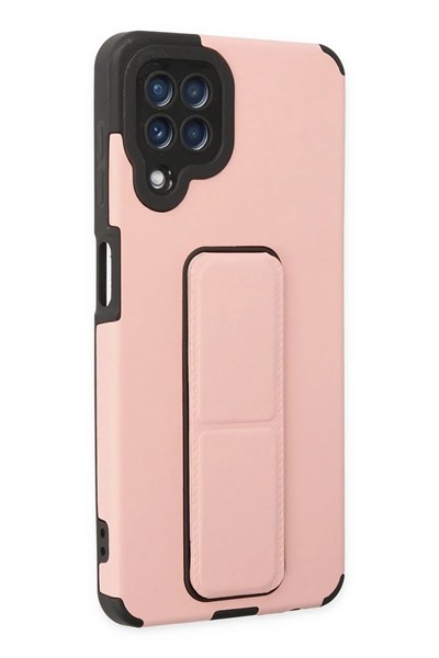 Mey İthalat®  Samsung Galaxy A22 Kılıf Mega Standlı Silikon - Pudra