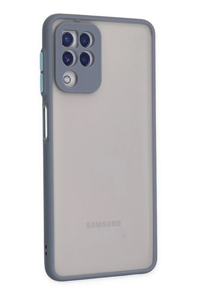 Mey İthalat®  Samsung Galaxy A22 Kılıf Montreal Silikon Kapak - Gri