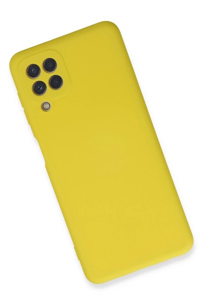 Mey İthalat®  Samsung Galaxy A22 Kılıf Nano içi Kadife Silikon - Sarı