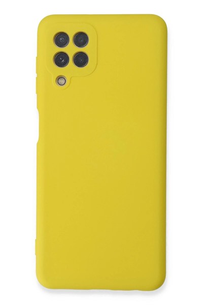 Mey İthalat®  Samsung Galaxy A22 Kılıf Nano içi Kadife Silikon - Sarı