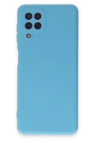 Mey İthalat®  Samsung Galaxy A22 Kılıf Nano içi Kadife Silikon - Mavi