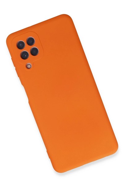 Mey İthalat®  Samsung Galaxy A22 Kılıf Nano içi Kadife Silikon - Turuncu