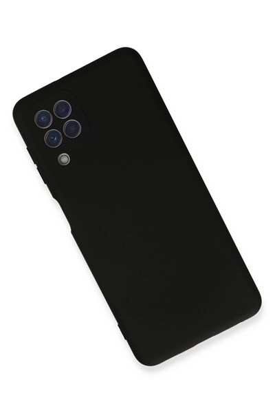 Mey İthalat®  Samsung Galaxy A22 Kılıf Nano içi Kadife Silikon - Siyah