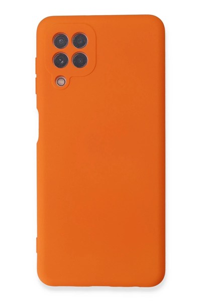 Mey İthalat®  Samsung Galaxy A22 Kılıf Nano içi Kadife Silikon - Turuncu