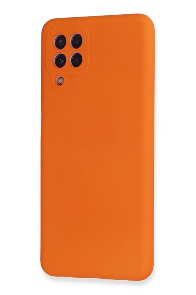 Mey İthalat®  Samsung Galaxy A22 Kılıf Nano içi Kadife Silikon - Turuncu