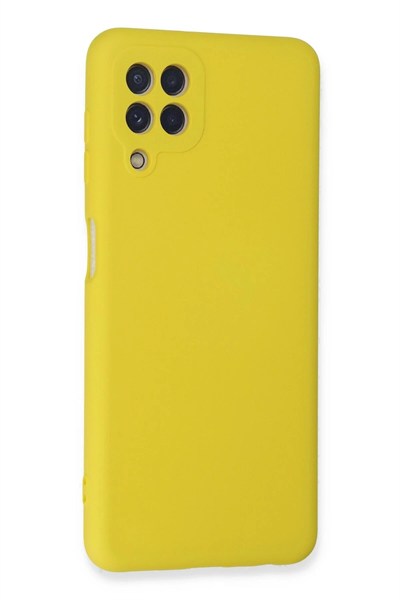 Mey İthalat®  Samsung Galaxy A22 Kılıf Nano içi Kadife Silikon - Sarı