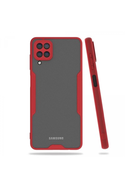Mey İthalat®  Samsung Galaxy A22 Kılıf Platin Silikon - Kırmızı