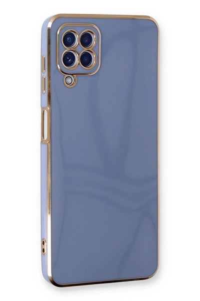 Mey İthalat®  Samsung Galaxy A22 Kılıf Volet Silikon - Mavi