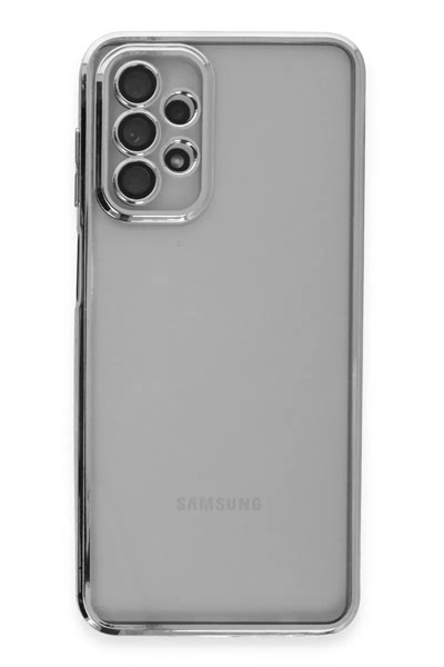 Mey İthalat®  Samsung Galaxy A23 4G Kılıf  Lensli Silikon - Gümüş