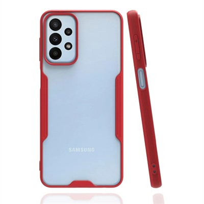 Mey İthalat®  Samsung Galaxy A23 4G Kılıf Platin Silikon - Kırmızı