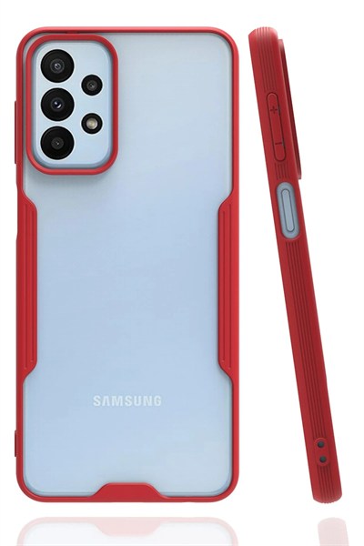 Mey İthalat®  Samsung Galaxy A23 4G Kılıf Platin Silikon - Kırmızı