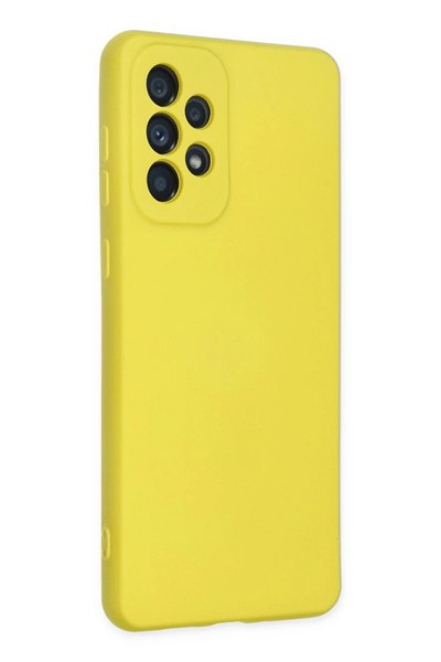 Mey İthalat®  Samsung Galaxy A23 4G Kılıf Nano içi Kadife Silikon - Sarı