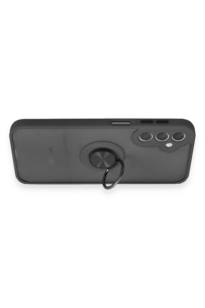 Mey İthalat®  Samsung Galaxy A24 4G Kılıf Montreal Yüzüklü Silikon Kapak - Siyah