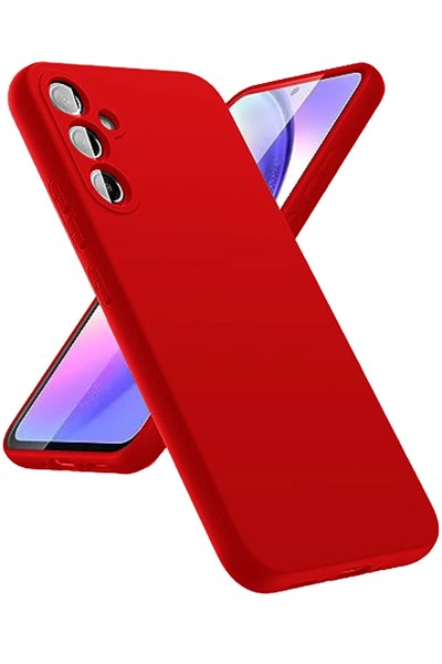 Mey İthalat®  Samsung Galaxy A24 4G Kılıf First Silikon - Kırmızı