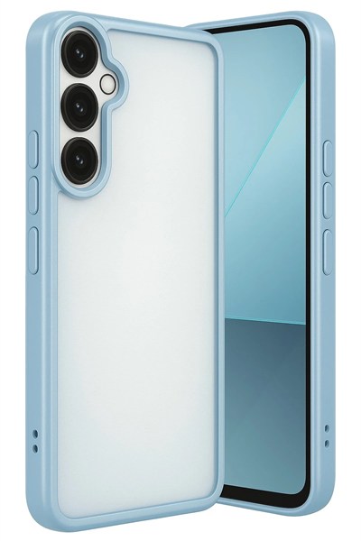 Mey İthalat®  Samsung Galaxy A24 4G Prime Kılıf  Lensli Silikon - Açık Mavi
