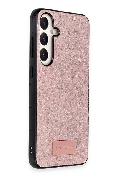 Mey İthalat®  Samsung Galaxy A25 5G Bright Simli Kapak - Pembe