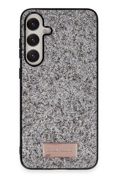 Mey İthalat®  Samsung Galaxy A25 5G Bright Simli Kapak - Gümüş