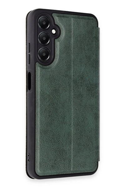 Mey İthalat®  Samsung Galaxy A25 5G Kılıf Flip Cover - Koyu Yeşil