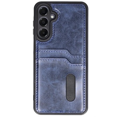 Mey İthalat®  Samsung Galaxy A25 5G Kılıf Sara Kartvizitli Deri Kılıf - Lacivert