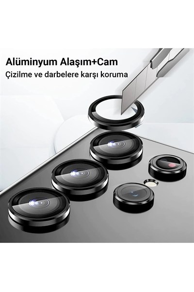 Mey İthalat®  Samsung Galaxy A25 5G Valdez Metal Kamera Lens - Siyah