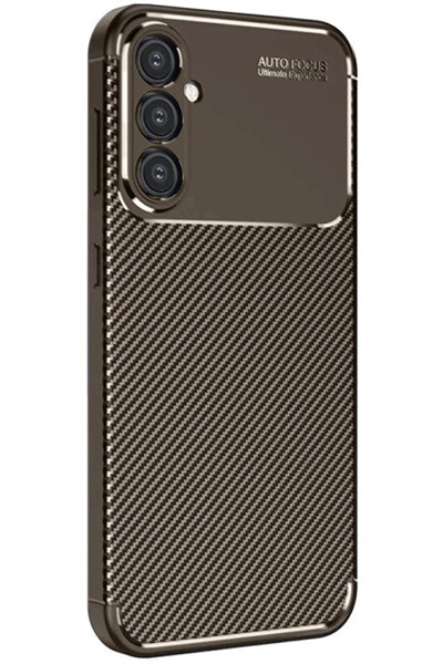 Mey İthalat®  Samsung Galaxy A26 Kılıf Auto Focus Karbon Kapak - Kahverengi
