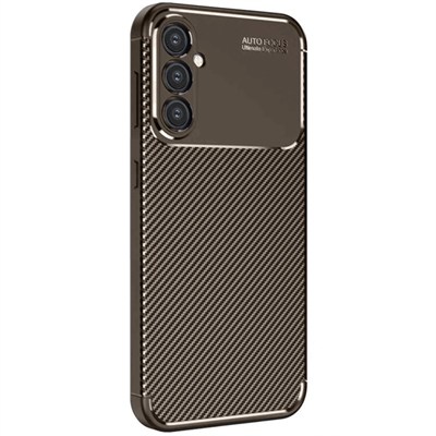 Mey İthalat®  Samsung Galaxy A26 Kılıf Auto Focus Karbon Kapak - Kahverengi