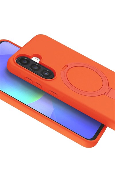 Mey İthalat®  Samsung Galaxy A26 Regal Magsafe Standlı Kapak - Turuncu