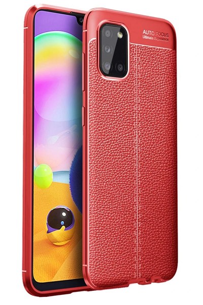 Mey İthalat®  Samsung Galaxy A31 Kılıf Auto Focus Kapak - Kırmızı