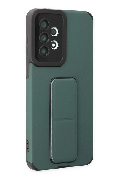 Mey İthalat®  Samsung Galaxy A33 5G Kılıf Mega Standlı Silikon - Yeşil
