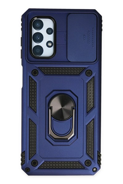 Mey İthalat®  Samsung Galaxy A33 5G Kılıf Pars Lens Yüzüklü Silikon - Lacivert