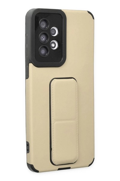 Mey İthalat®  Samsung Galaxy A33 5G Kılıf Mega Standlı Silikon - Gold