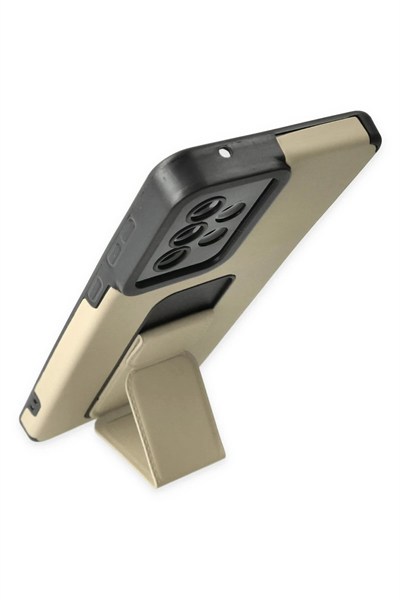 Mey İthalat®  Samsung Galaxy A33 5G Kılıf Mega Standlı Silikon - Gold