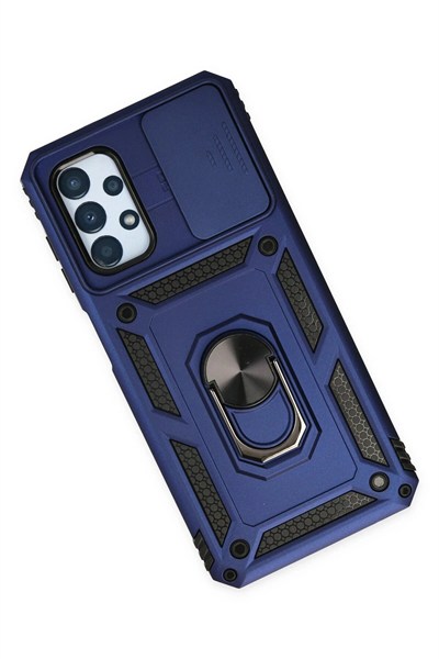 Mey İthalat®  Samsung Galaxy A33 5G Kılıf Pars Lens Yüzüklü Silikon - Lacivert