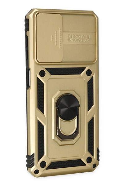 Mey İthalat®  Samsung Galaxy A33 5G Kılıf Pars Lens Yüzüklü Silikon - Gold