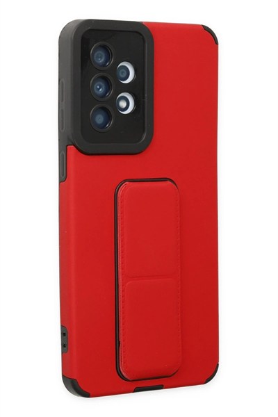 Mey İthalat®  Samsung Galaxy A33 5G Kılıf Mega Standlı Silikon - Kırmızı