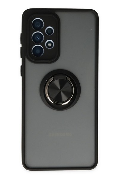 Mey İthalat®  Samsung Galaxy A33 5G Kılıf Montreal Yüzüklü Silikon Kapak - Siyah
