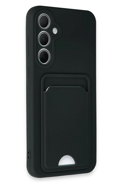 Mey İthalat®  Samsung Galaxy A35 5G Kılıf Kelvin Kartvizitli Silikon - Siyah