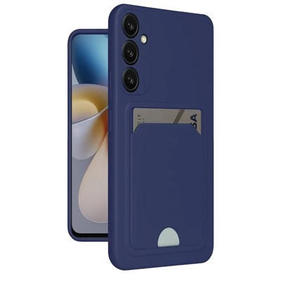 Mey İthalat®  Samsung Galaxy A35 5G Kılıf Kelvin Kartvizitli Silikon - Lacivert