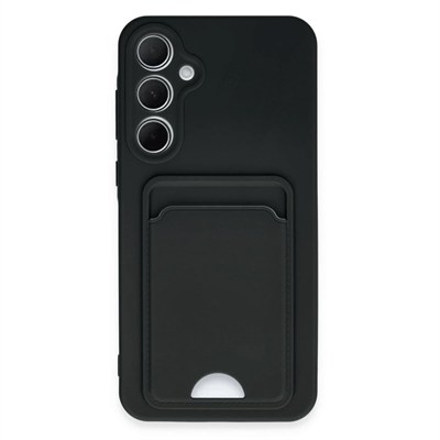 Mey İthalat®  Samsung Galaxy A35 5G Kılıf Kelvin Kartvizitli Silikon - Siyah