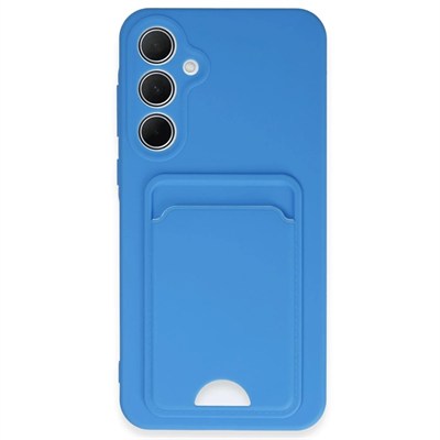Mey İthalat®  Samsung Galaxy A35 5G Kılıf Kelvin Kartvizitli Silikon - Mavi